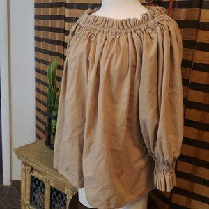 Vintage (70s) Peasent Fiesta Beige Blouse  XLarge
